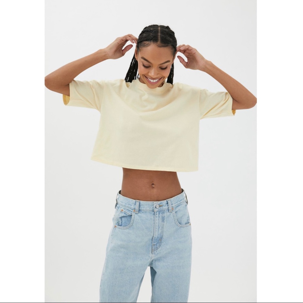 Urban Outfitters Renewal Eco-Knit Boxy Tee Yellow